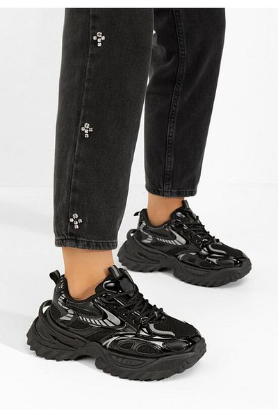 B T Shoes Black Willene platform sneakers