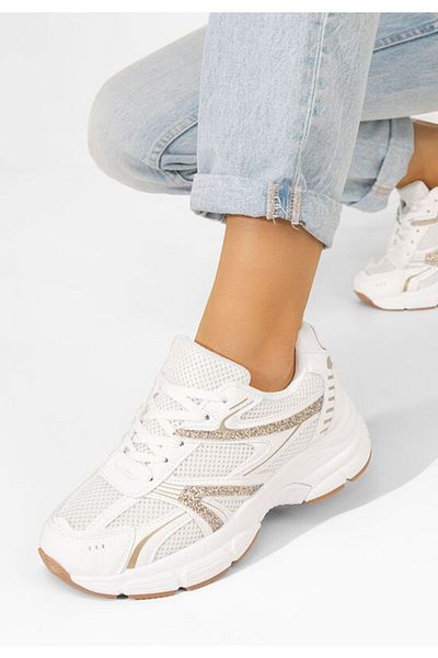 B T Shoes Teniși damă Quiana albi