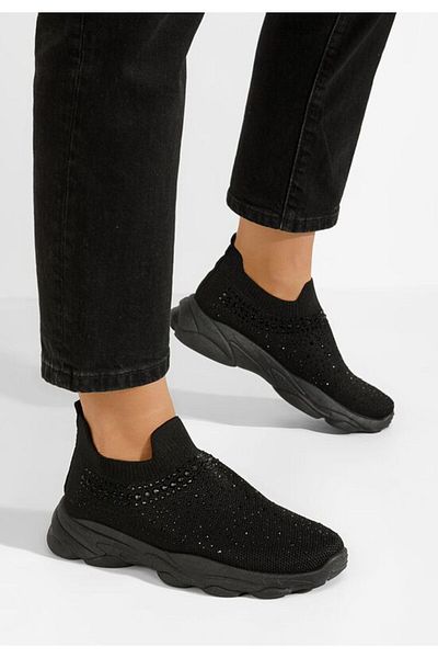 B T Shoes Teniși Malaika Slip-On negri
