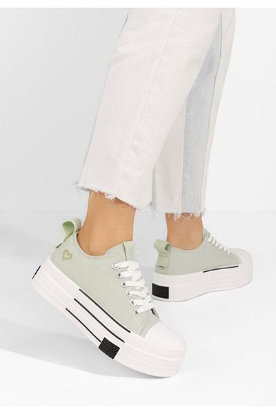 B T Shoes Tenisi cu platformă Aurore verzi