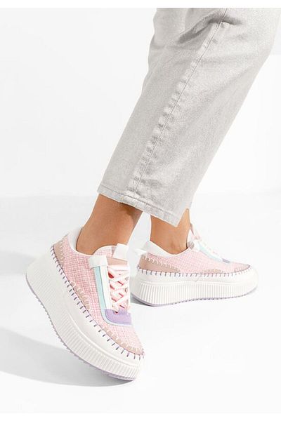 B T Shoes Tenerife pink platform sneakers