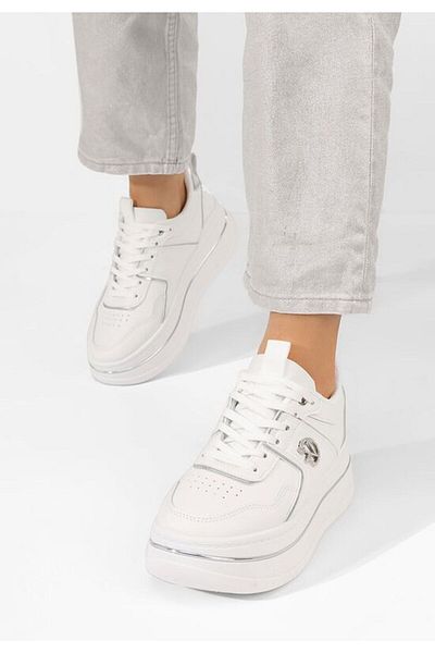 B T Shoes Sneakers cu platformă Kitty albi