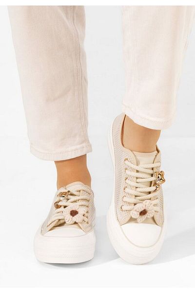 B T Shoes Soreia beige platform sneakers