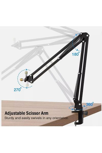 Generic Professional Recording Microphone Table Stand (CS1), Adjustable Microphone Scissor Arm Stand with He