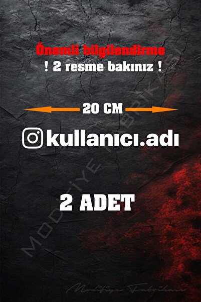 Modifiye Fabrikası Instagram Logolu Kullanıcı Adı - 20 Cm Folyo Sticker - Bey...