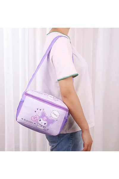 So Iconic Sanrio Kuromi Personaj Dimensiune mică Culoare violet Geantă de prânz pentru copii termosigilată / Cutie de prânz școlară