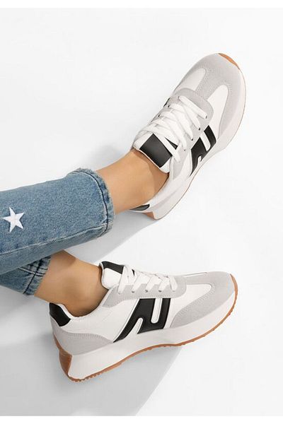 B T Shoes Teniși damă Karole Albi
