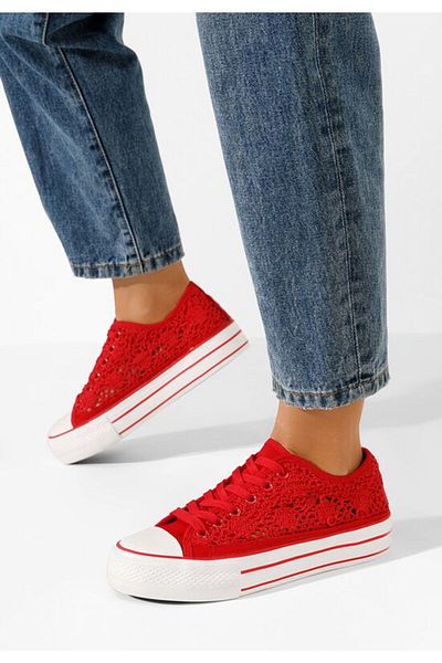 B T Shoes Floreina red casual sneakers