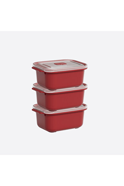 UYT LİFE 3 Piece Heat'N Go Rectangular Set (3 X 1000 ml) Storage and Storage Container