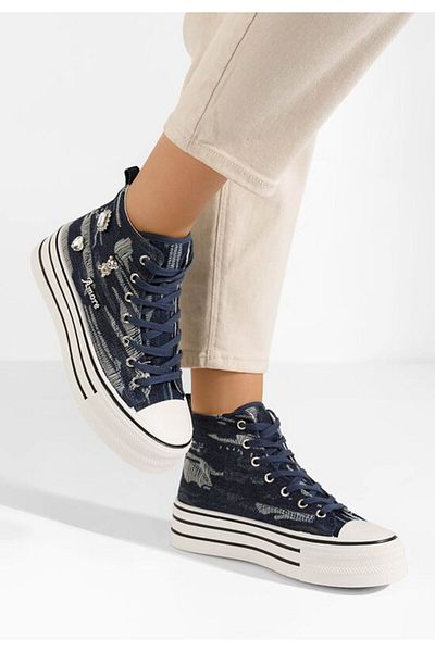 B T Shoes Tenisi cu platformă Alethea denim