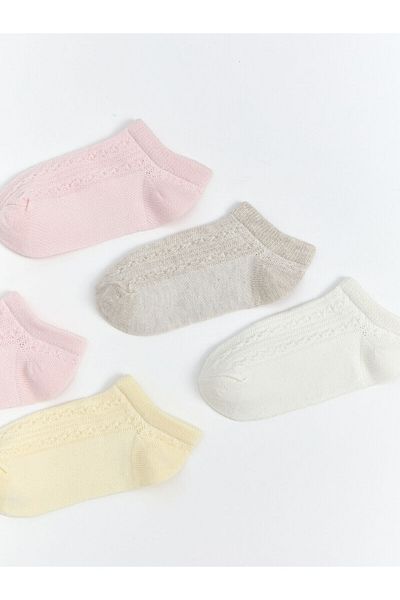 LC Waikiki Basic Baby Girl Booties Socks Pack of 5