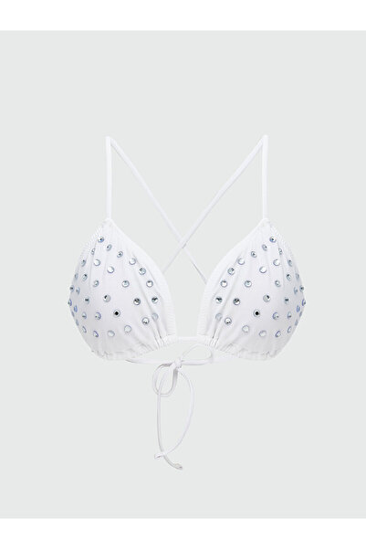 LC Waikiki TexX Store Kalitesi Parlak Taşlı Kadın Bikini Üst
