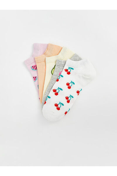LC Waikiki New Season Patterned Girl's Booties Socks 5-Piece