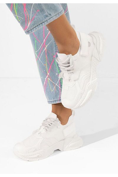 B T Shoes Roxann women's white sneakers