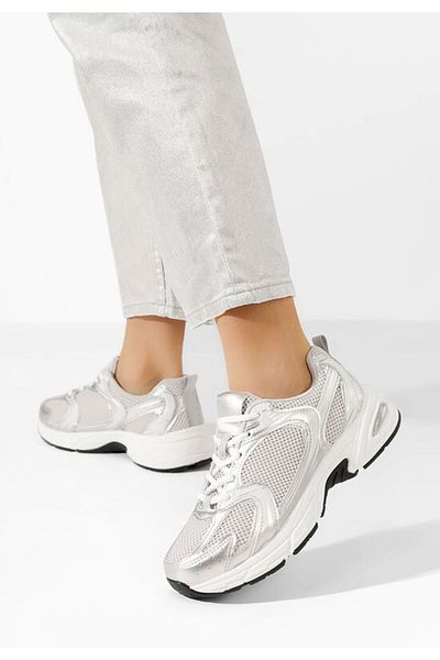 B T Shoes Tenisi dama Shailee V4 argintii