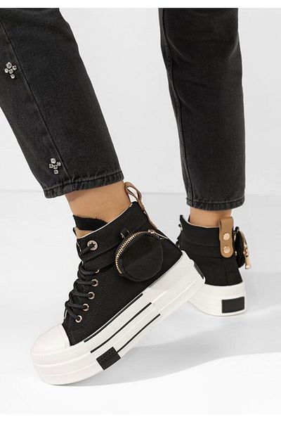 B T Shoes Women's Sharita black high-top sneakers