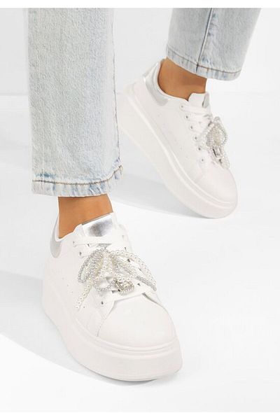 B T Shoes Sneakers cu platformă Florysa albi