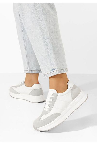 B T Shoes Teniși dama Gezelle albi