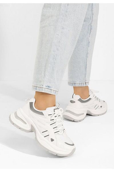 B T Shoes Sneakers cu platforma Jennifer albi