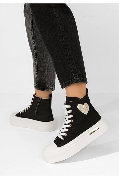 B T Shoes Carylsa black platform sneakers