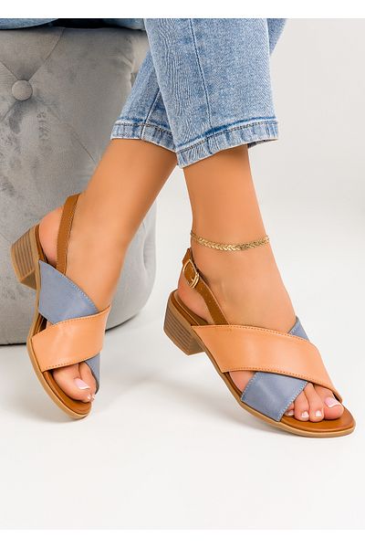 starlike Sandale dama maro cu albastru A004