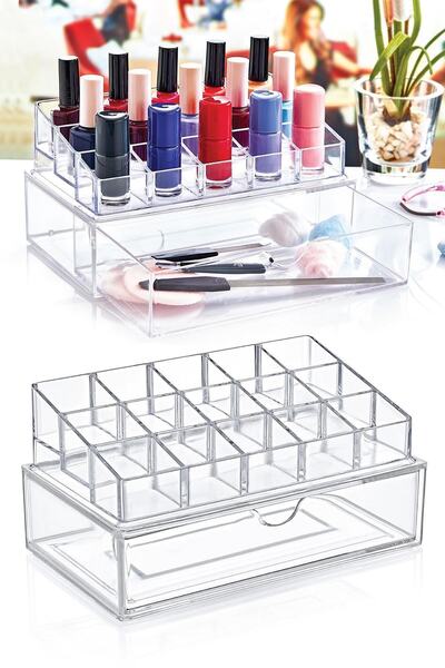 Saatistan Organizator alb pentru manichiură și machiaj, suport pentru lac de ...