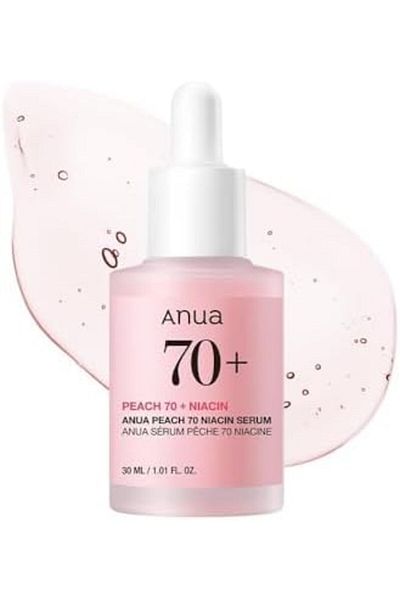 ANUA Peach 70 Niacinamide Serum, Lightweight Moisturizer for Dry Skin, Vitamin B12, Hyaluronic Acid, Glas