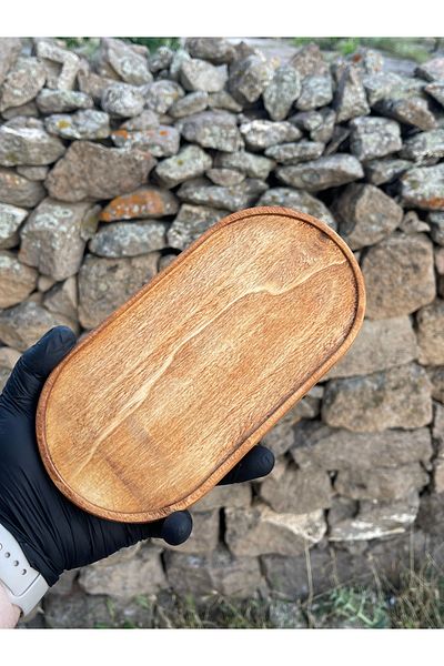 HBSİ Natural Hornbeam Tree Presentation Oil Pot Stand / Presentation Plate / Breakfast / Snack Bowl