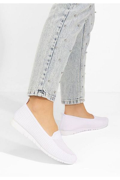 B T Shoes Slip-On dama tenis Fransisca albi