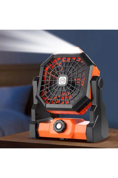 HALL BREATHE Mini Şarjlı Renkli Ledli Kare Fan, Taşınabilir ve Şık Tasarım