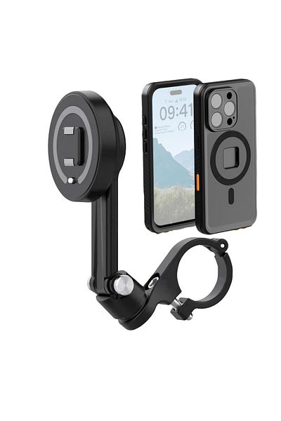 THD Motorcycle Handlebar Phone Mounting System With Waterproof Case, Telesin, Compatible with Iphone 16 Pro