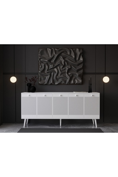 melura home MELURA KONSOL 180 CM %100 MDF LAKE AHŞAP AYAK