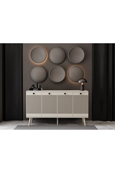 melura home MELURA KONSOL 160 CM %100 MDF LAKE AHŞAP AYAK