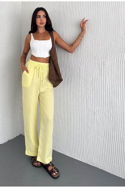 Noa Noa Muslin Fabric Wide Leg Trousers
