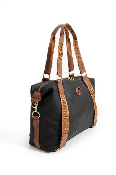 Sanmorris 1432 Sanmorris Branded Multi-Eye Hand and Shoulder Bag with Adjustable Cross Strap