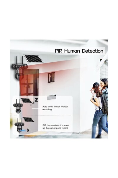 LinaS Çift Kameralı Solar Panelli Sim Kart ile Çalışan Alarmlı Yeni Yapay Zekalı Güvenlik Kamerası