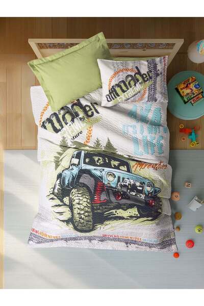 Cotton Box Junior Tek Kişilik Complete Set Adventure Yeşil