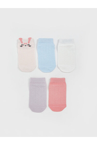 LC Waikiki Two Mt Shop Quality Lcw Baby Pink Basic Baby Girl Booties Socks 5-...