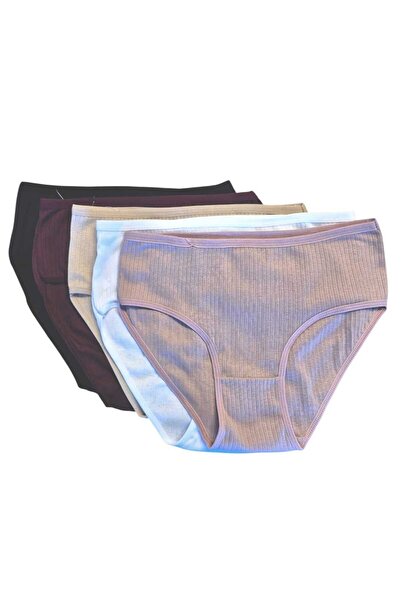 GMDPstore Pachet de 5 chiloți bato cu talie înaltă din bumbac 100% – confort de susținere și textura naturală