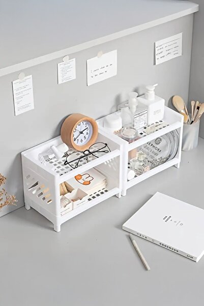 teknotrust Raft organizator multifuncțional cu două niveluri Organizator alb ...