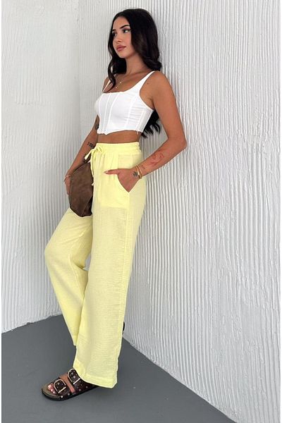 Noa Noa Muslin Fabric Wide Leg Trousers