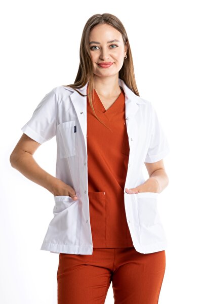 uçak iş giyim سترة Terikoton (قماش رقيق) مقاس كبير، كم قصير، سترة صيدلية نسائ...