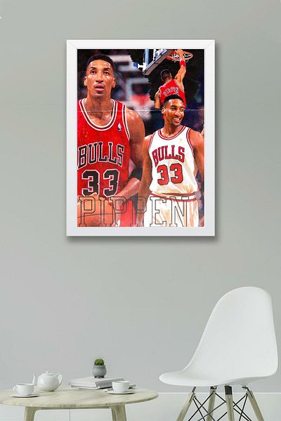 Saturn Scottie Pippen Pictură înrămată - Pictură poster NBA de baschet