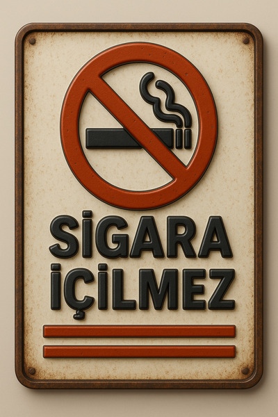 METAL NON-SMOKING WARNING SIGN SIZE 20X15CM A5