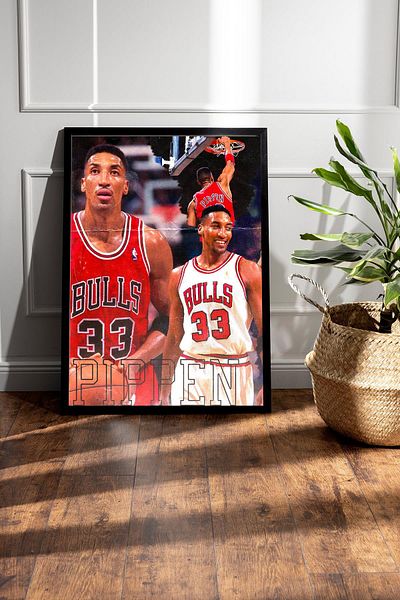 Saturn Scottie Pippen Pictură înrămată - Pictură poster NBA de baschet