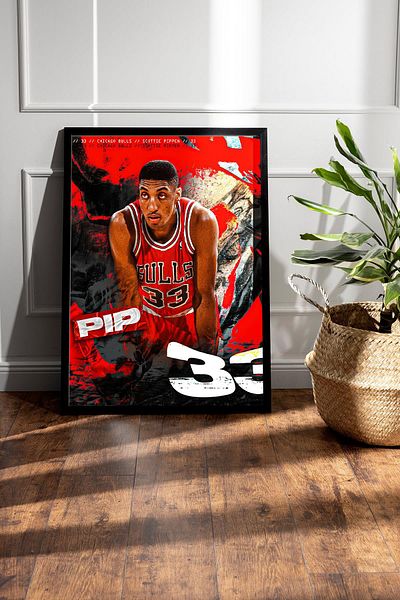 Saturn Pictură înrămată de Scottie Pippen - Pictură poster NBA Chicago Bulls