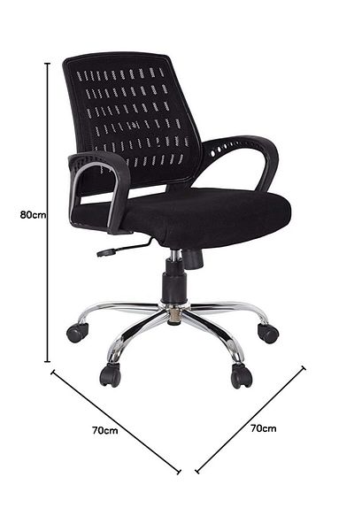 AWF AL WADI FURNITURE Delvu Set of 2 Medium Back Mesh Ergonomic Office Chair Computer Chair Study Chair, Black