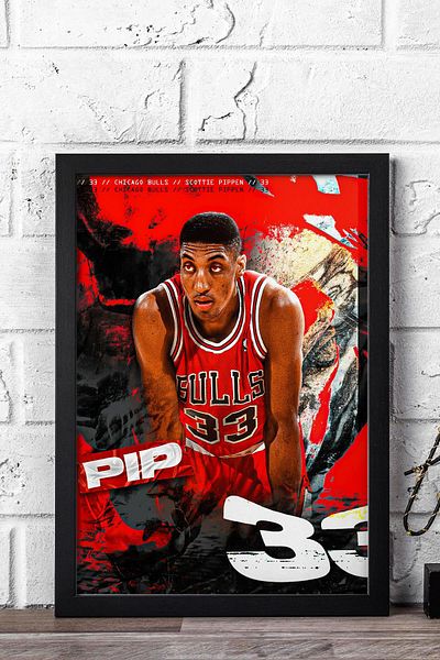 Saturn Pictură înrămată de Scottie Pippen - Pictură poster NBA Chicago Bulls