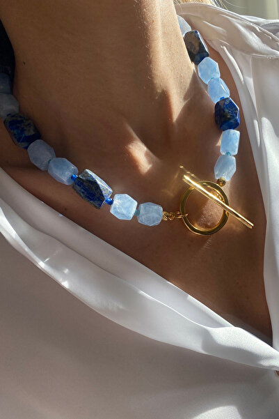 Bonnjerra Jewellery Özel Tasarım Mavi Kuvars ve Lapis Lazuli Taşlı Doğaltaş K...