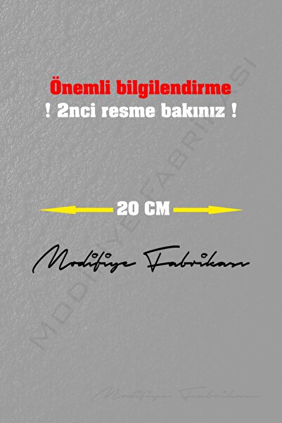 Modifiye Fabrikası Kişiye Özel Ad Soyad İmza Sticker Folyo 20x3 Cm - Siyah -